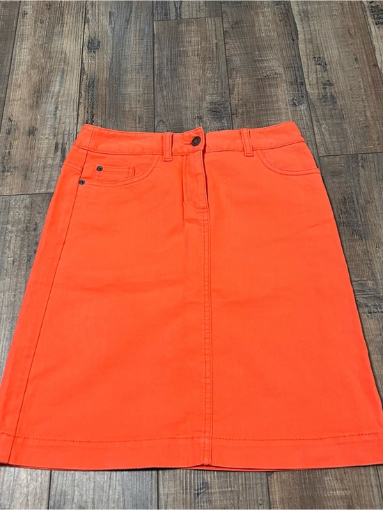 Boden Dresses & Skirts - Boden Skirt Womens 2 Orange Denim Pencil Straight A Line 5 Pocket Cotton Stretch